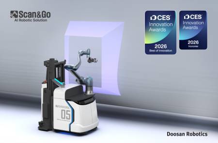 두산로보틱스, AI 로봇 솔루션 ‘스캔앤고’ CES 2026 혁신상 2개 부문 수상