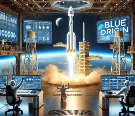 블루오리진, 첫 NASA 임무 성공…화성 탐사선 로켓 발사 및 부스터 회수 이행